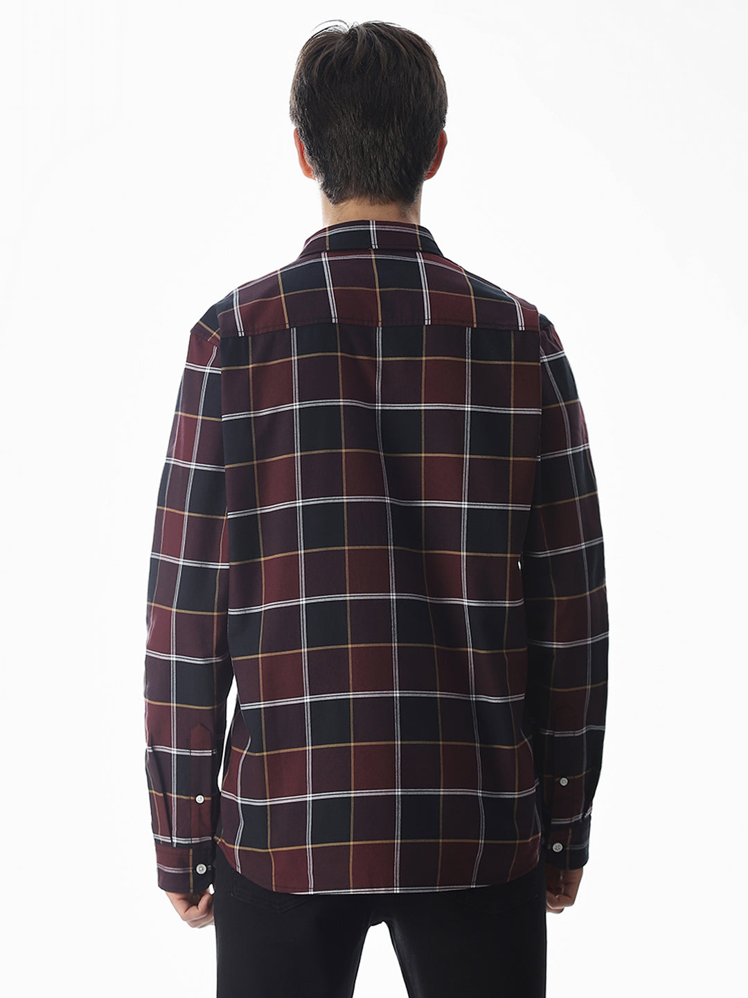 Check Cotton Shirt - Maroon