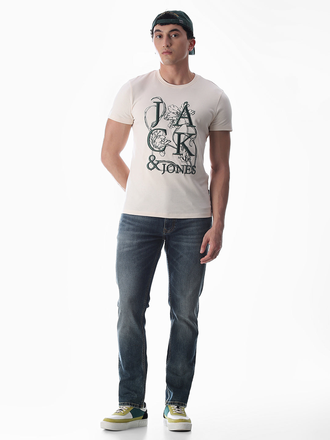 Embroidered Print Cotton T-shirt