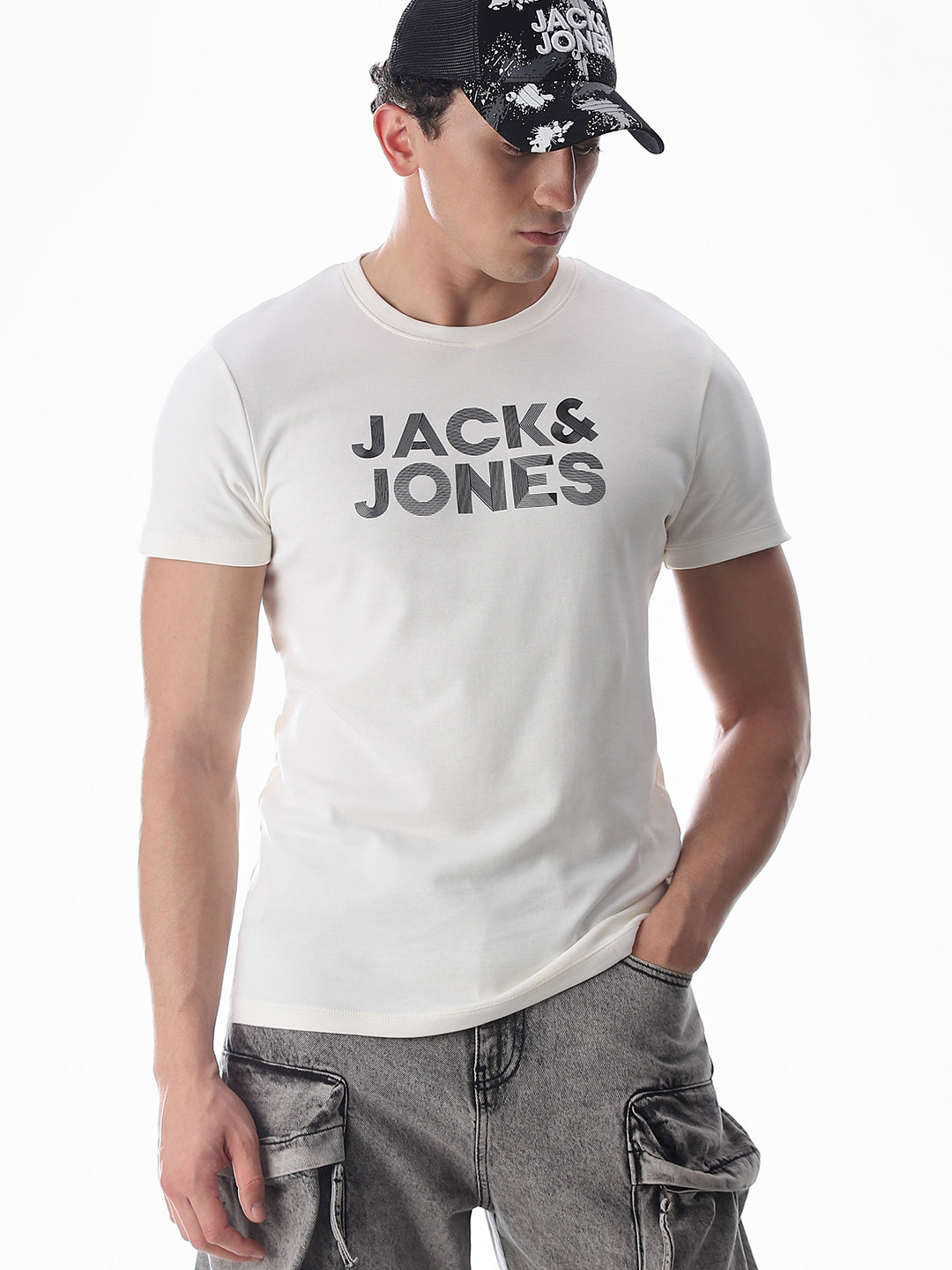 Slim Fit Printed T-shirt - White - S