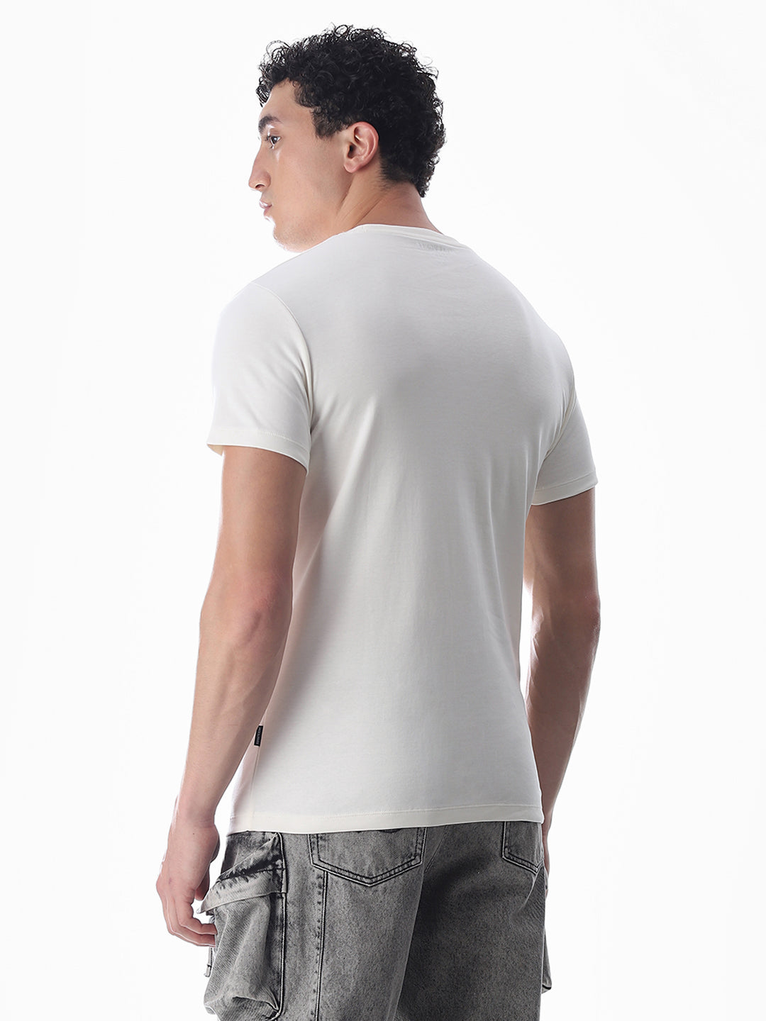 Slim Fit Printed T-shirt - White