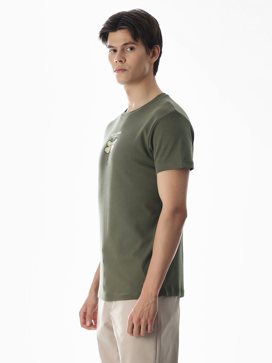 Dragonfly Print Cotton T-shirt