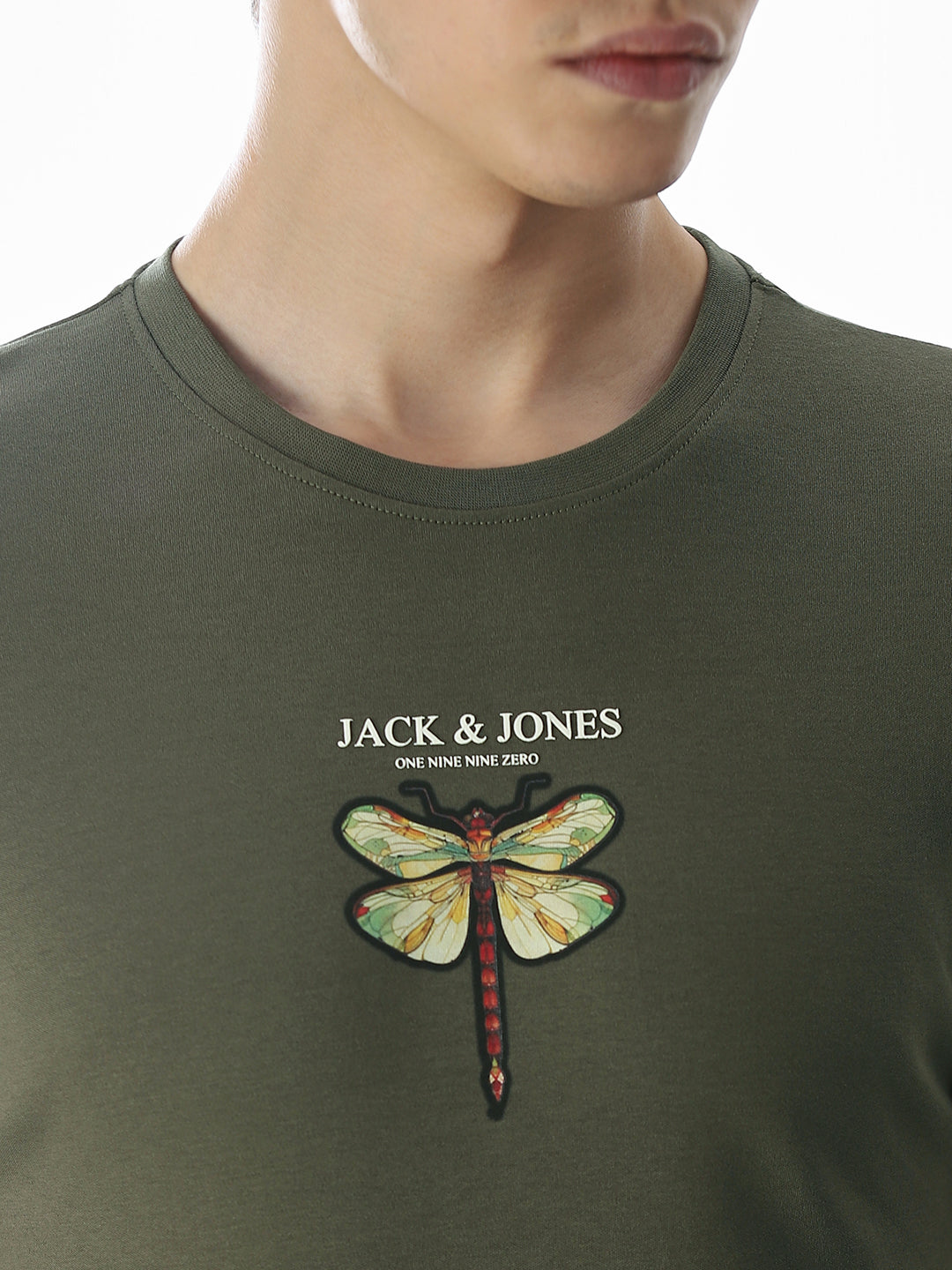 Dragonfly Print Cotton T-shirt