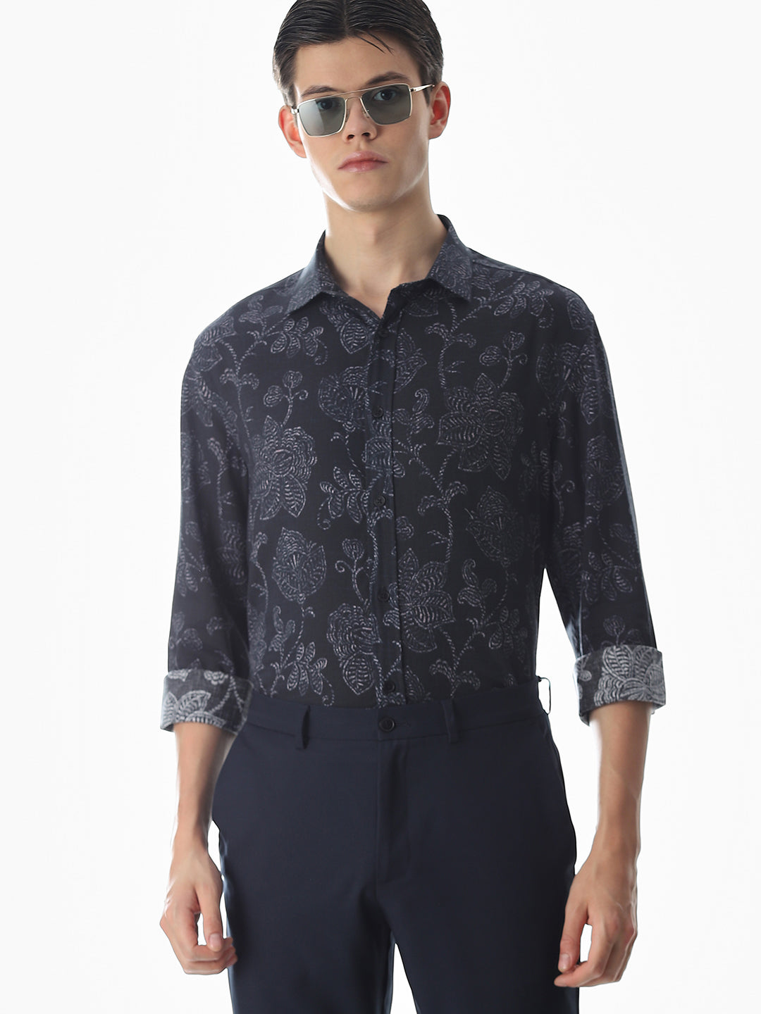 Linen Blend Printed Shirt