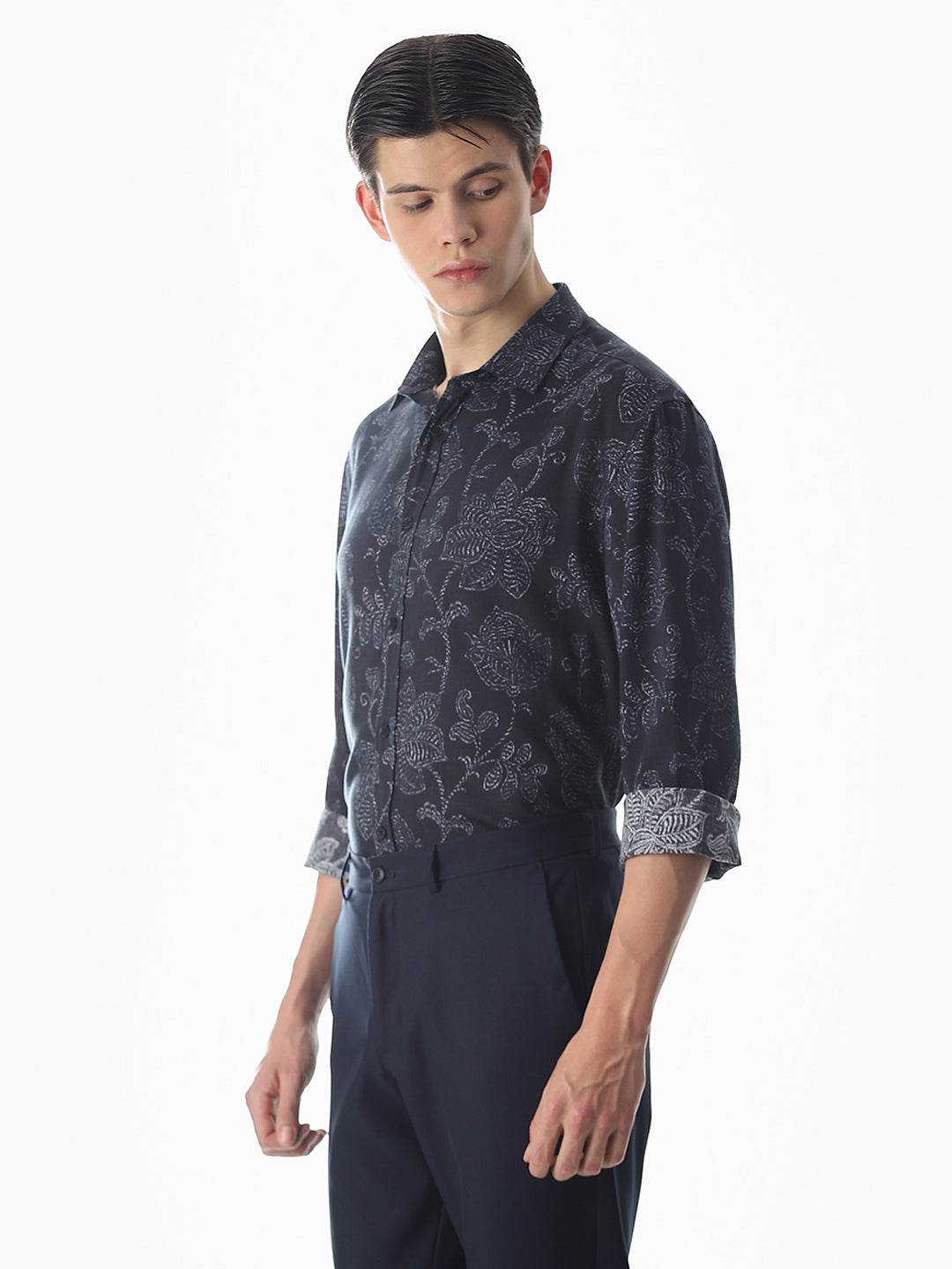 Linen Blend Printed Shirt