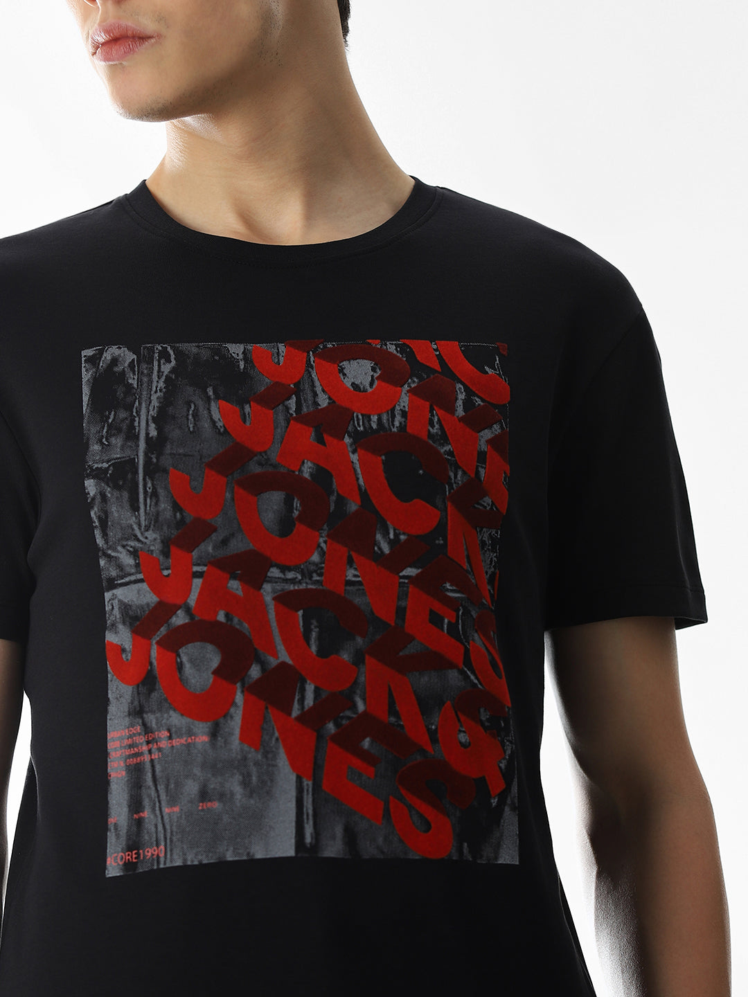 Typography Slim Fit T-shirt - Black