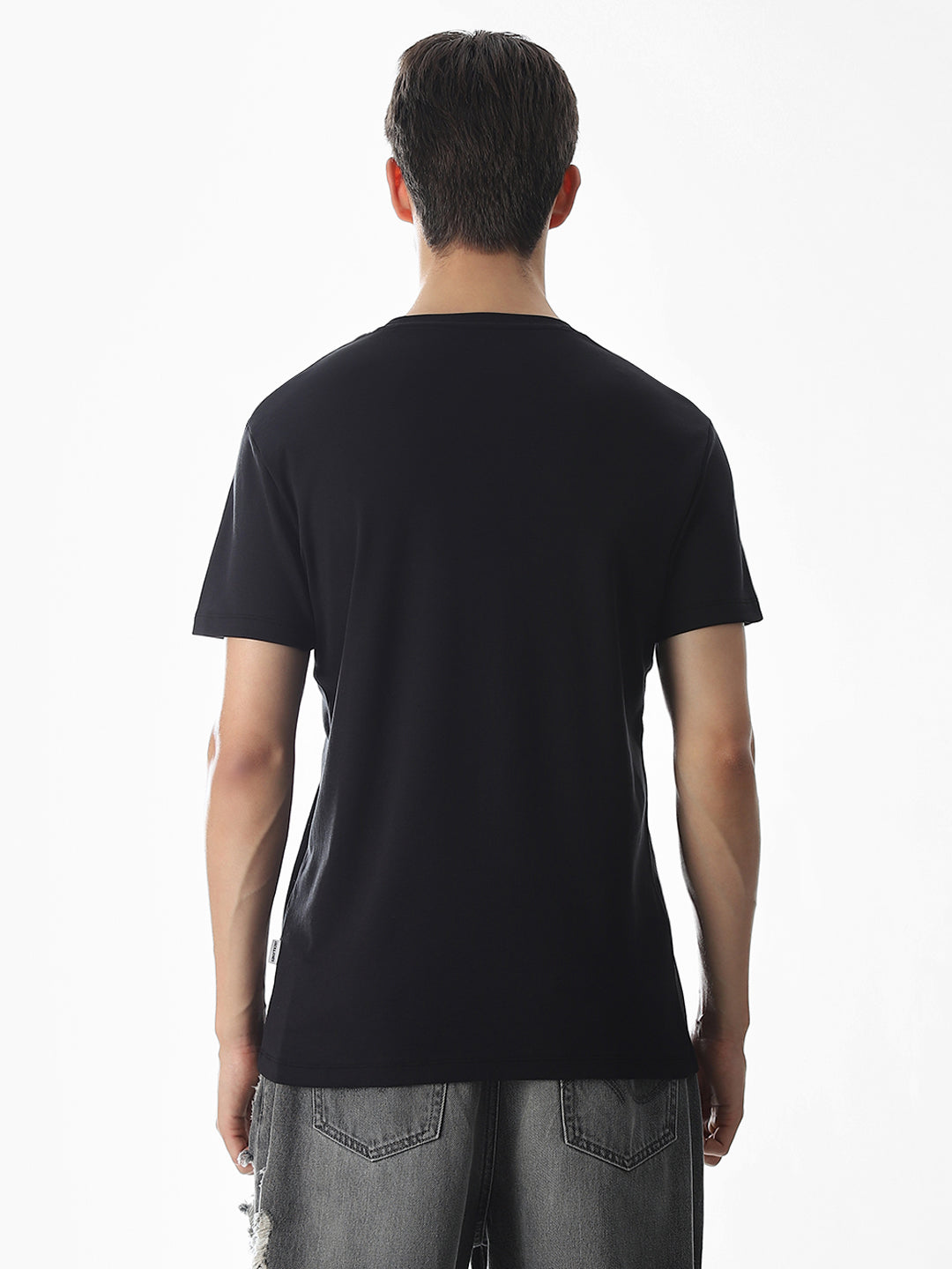 Typography Slim Fit T-shirt - Black