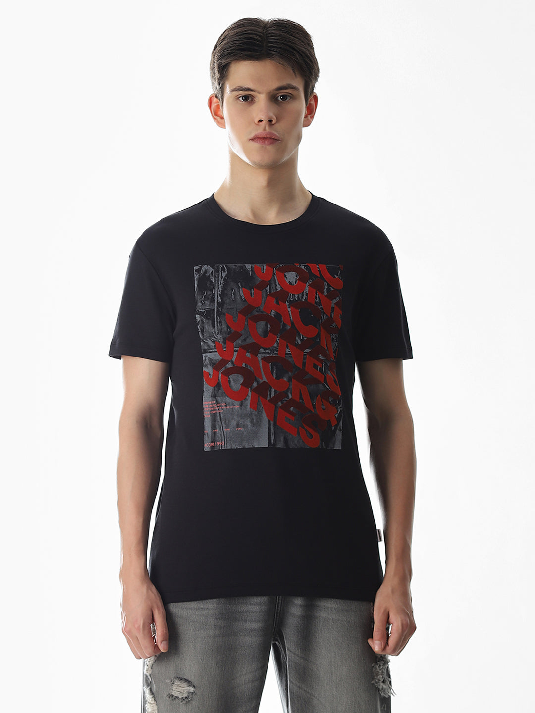 Typography Slim Fit T-shirt - Black