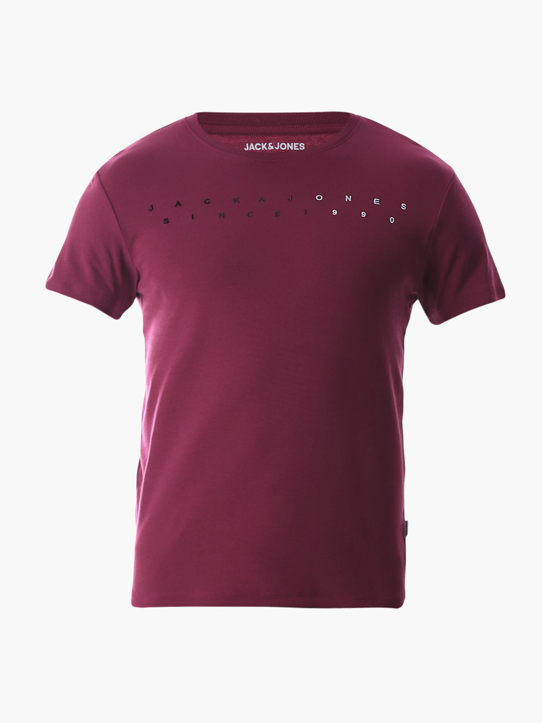Embroidered Print T-Shirt - Maroon