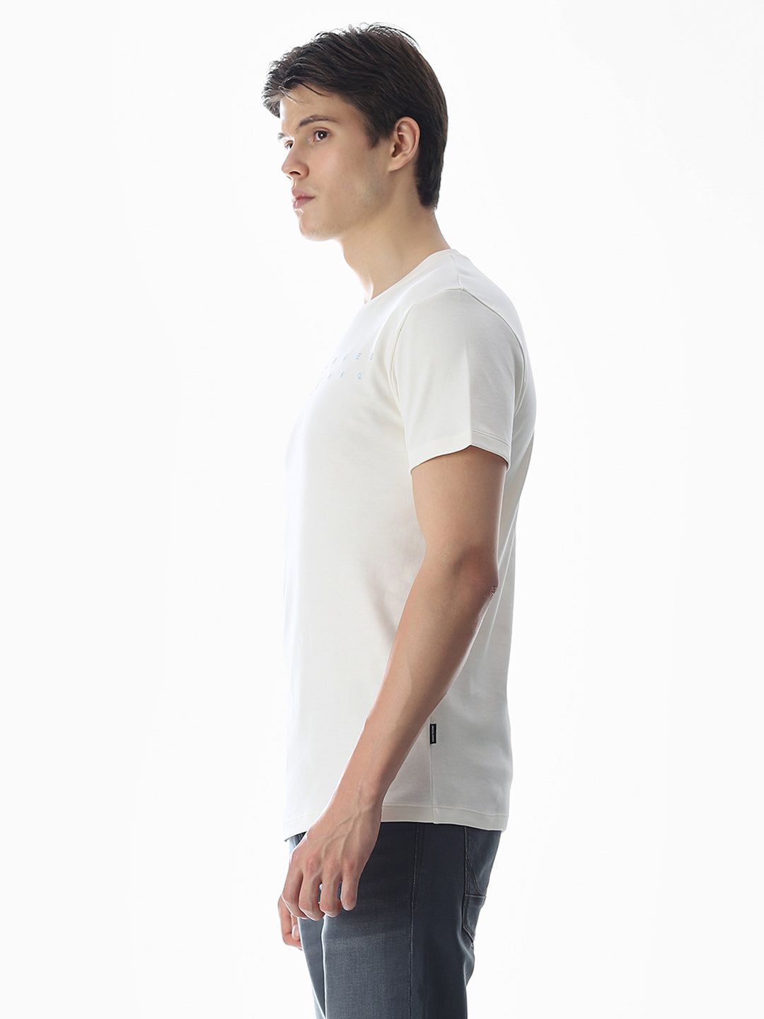 Embroidered Print T-Shirt - White