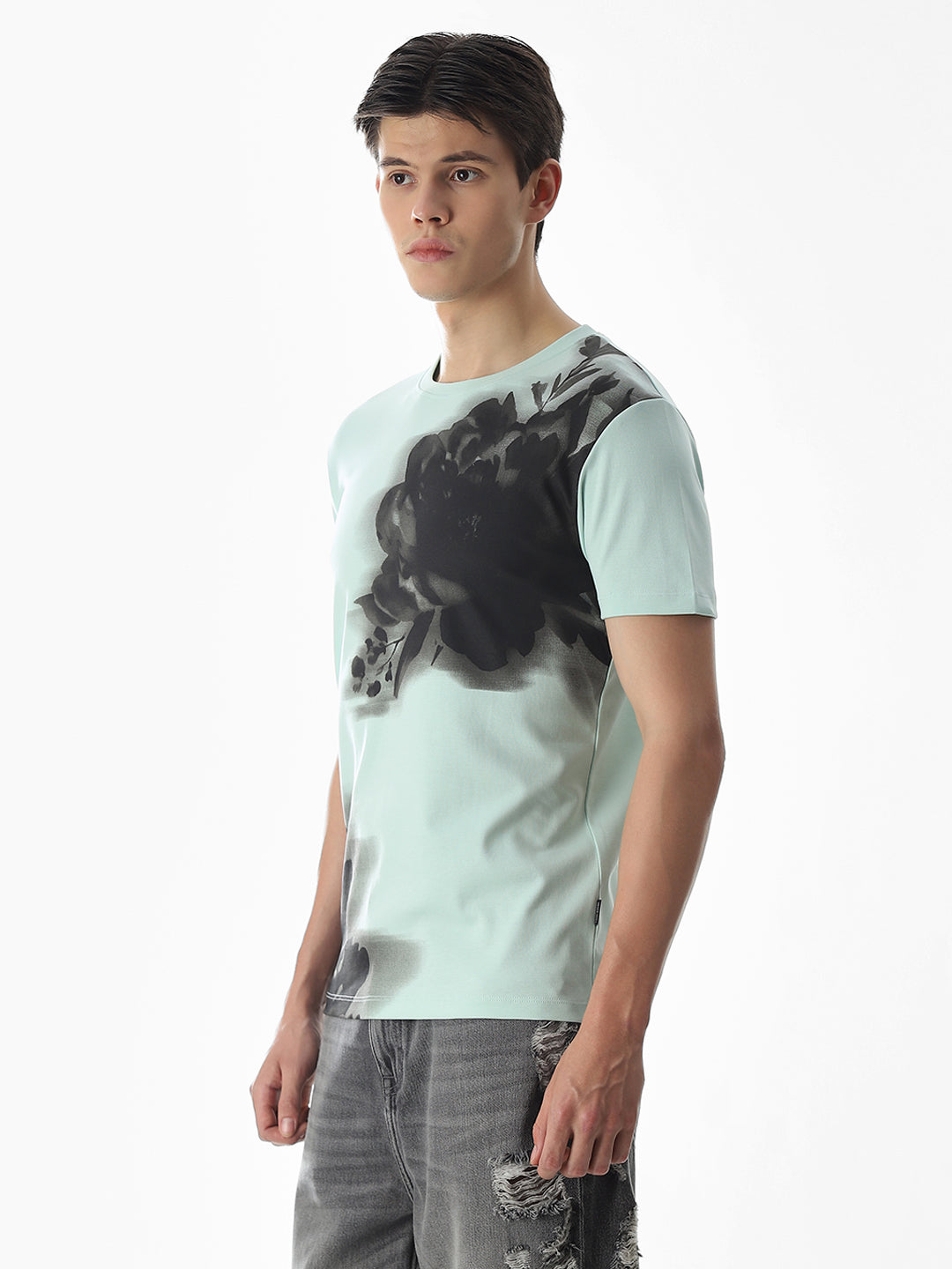 Printed Slim Fit T-shirt - Green
