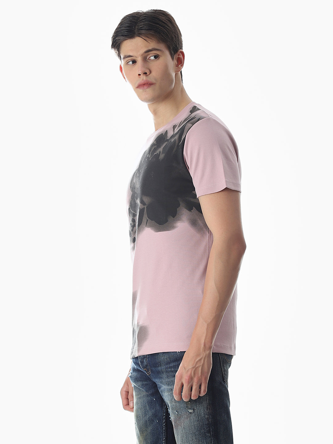 Printed Slim Fit T-shirt - Purple