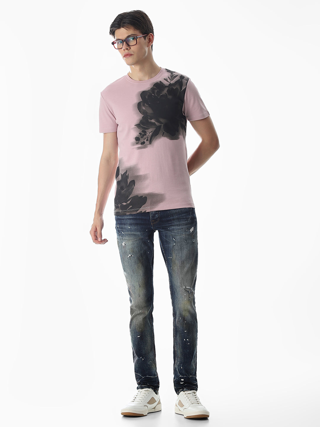 Printed Slim Fit T-shirt - Purple