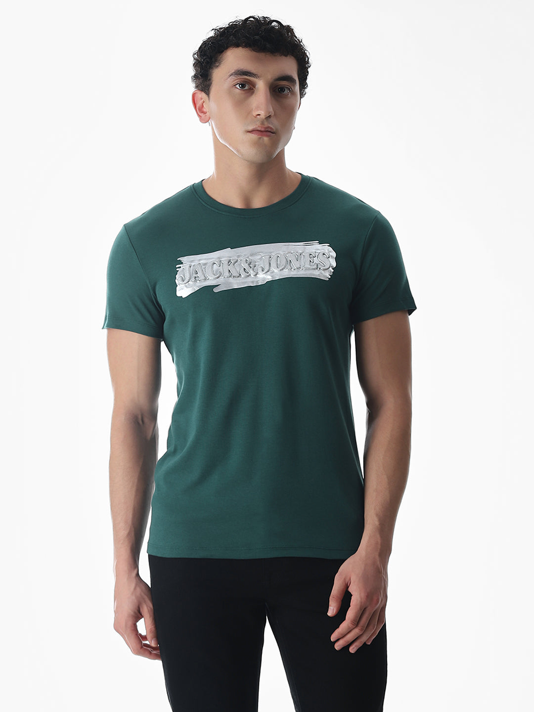 Green Printed Cotton T-shirt