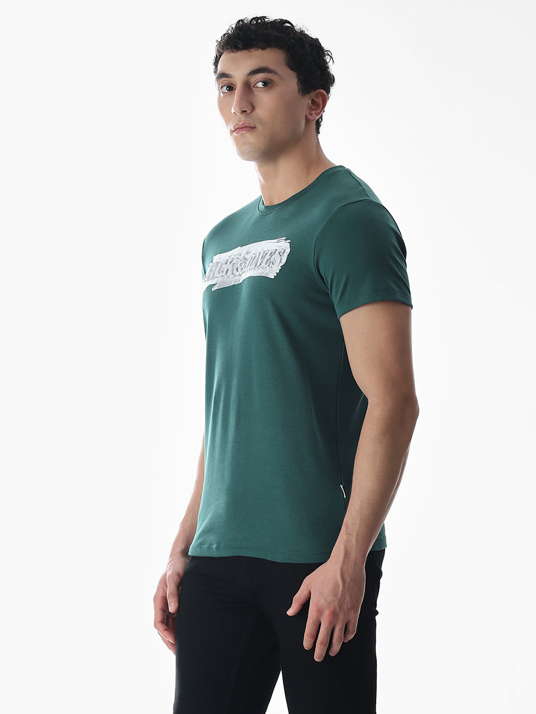Green Printed Cotton T-shirt