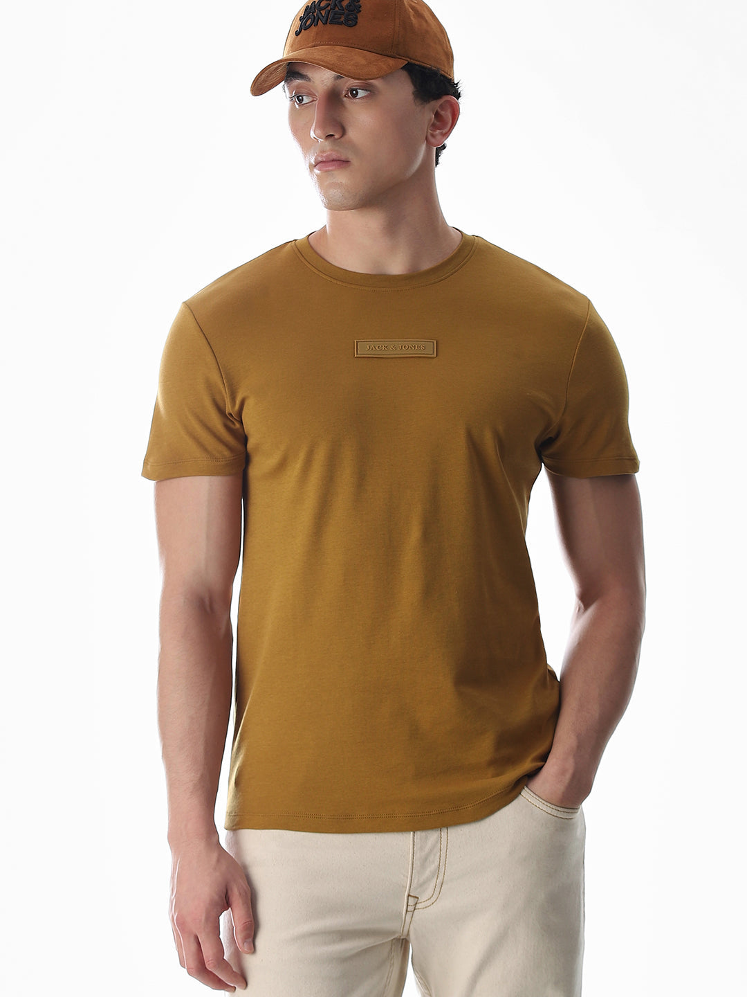 Slim Fit Crew Neck T-shirt - Golden Brown