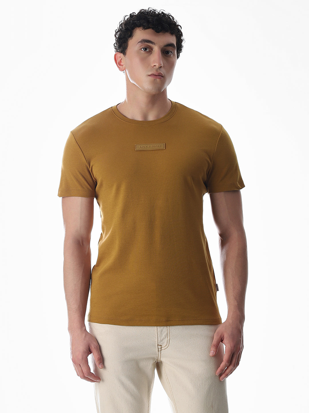 Slim Fit Crew Neck T-shirt - Golden Brown