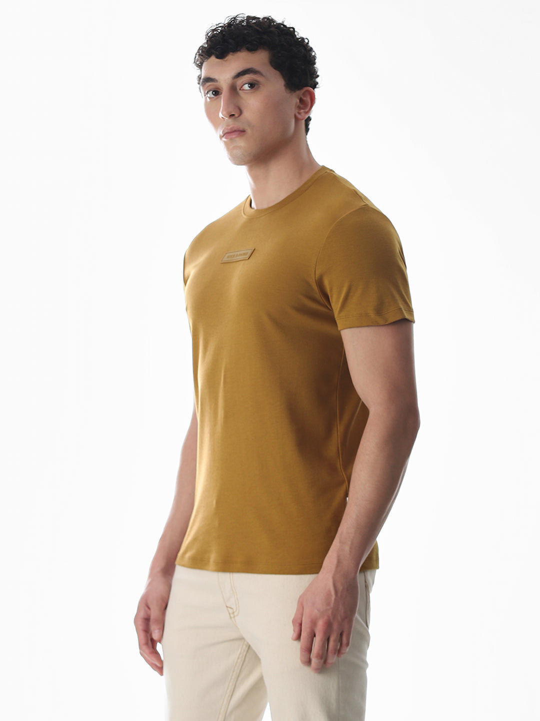 Slim Fit Crew Neck T-shirt - Golden Brown