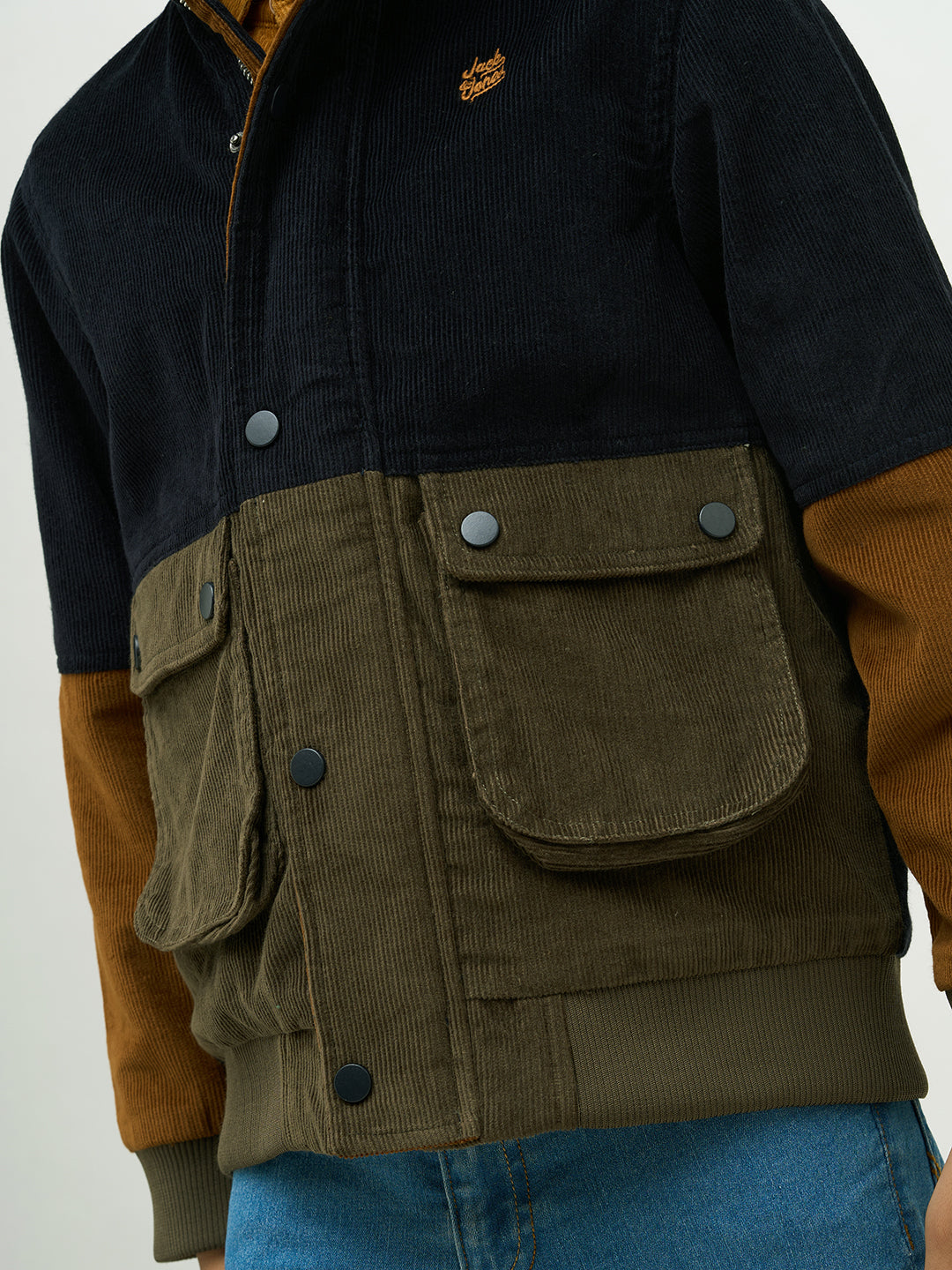 Boys Colourblocked Corduroy Jacket