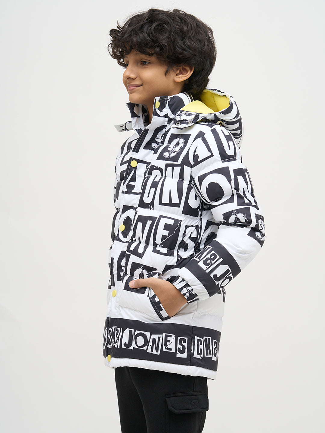 Boys Typographic Print Hooded Jacket