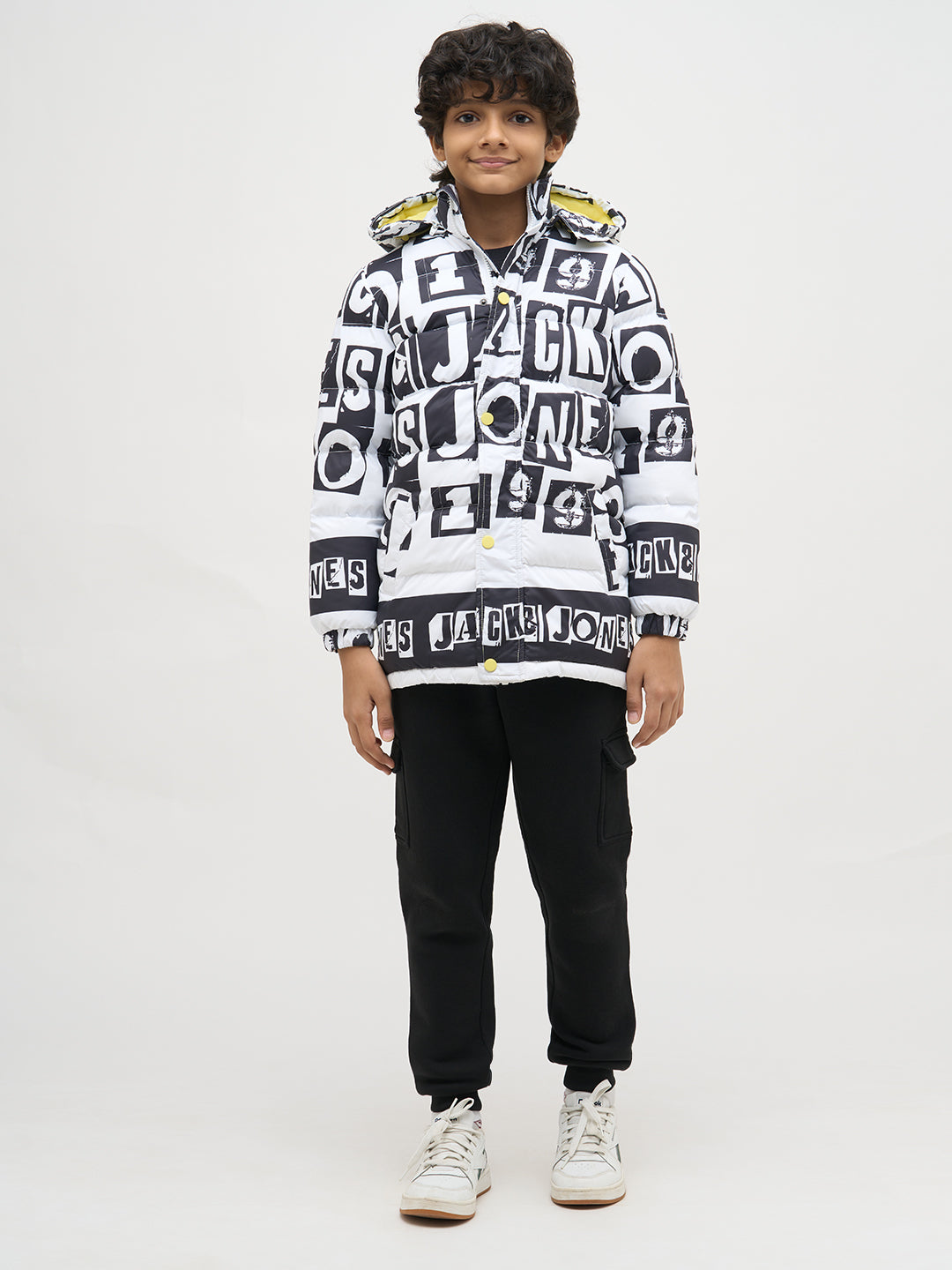 Boys Typographic Print Hooded Jacket
