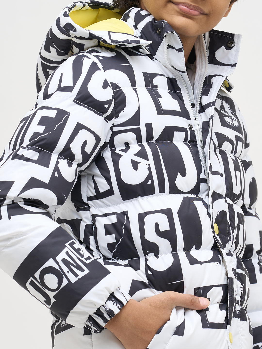 Boys Typographic Print Hooded Jacket