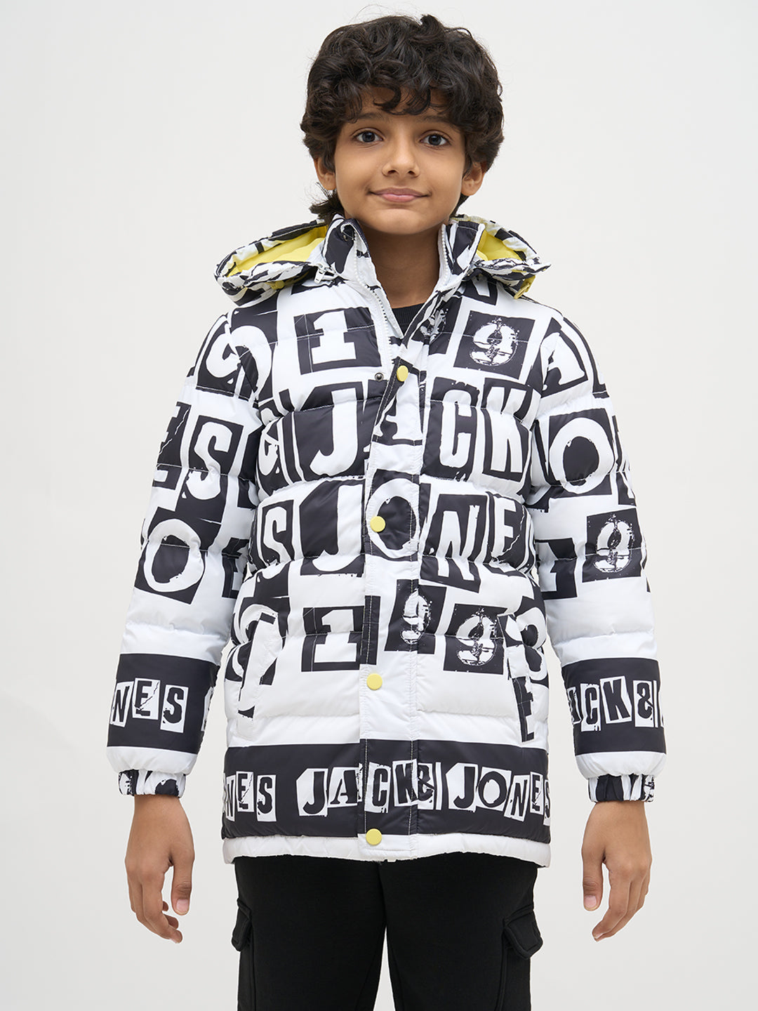 Boys Typographic Print Hooded Jacket