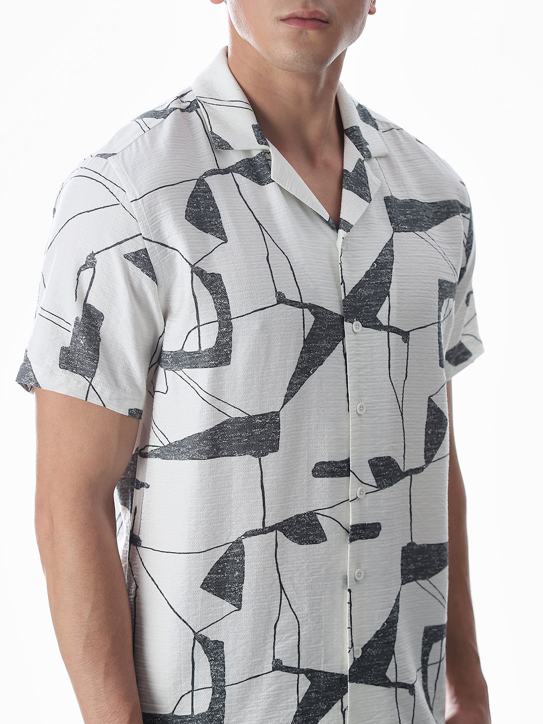 Regular Fit Printed Shirt - Grey