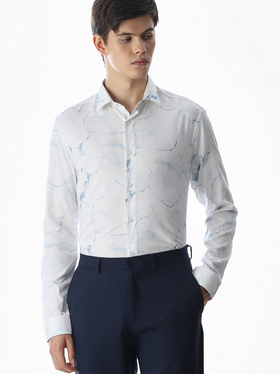 Printed Slim Fit Shirt - S