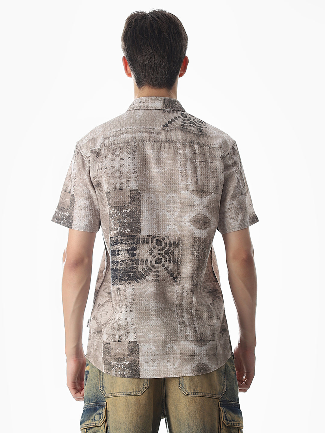 Brown Printed Comfort Fit Shirt