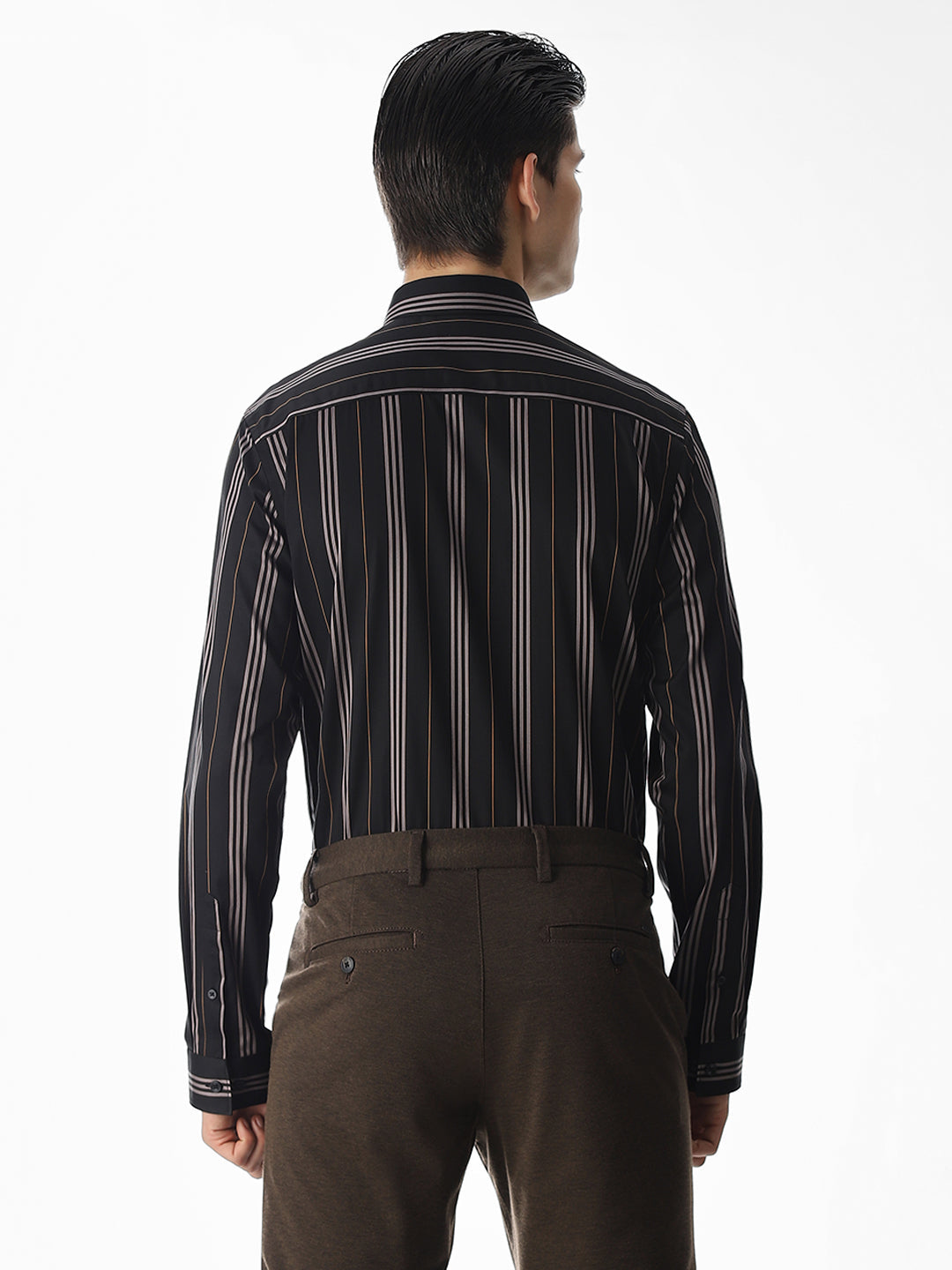 Slim Fit Striped Shirt - Black