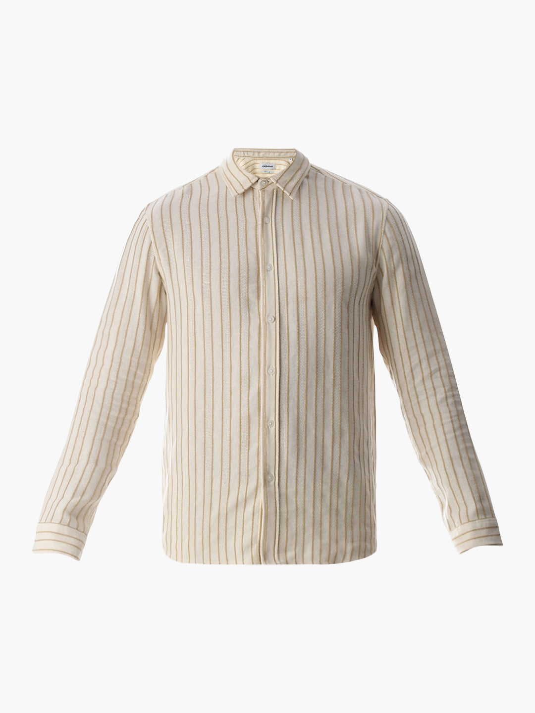 Beige Cotton Striped Shirt