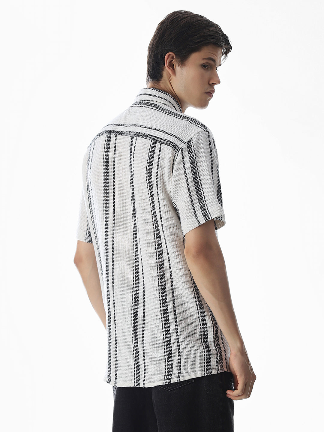 White Striped Oversized Shirt