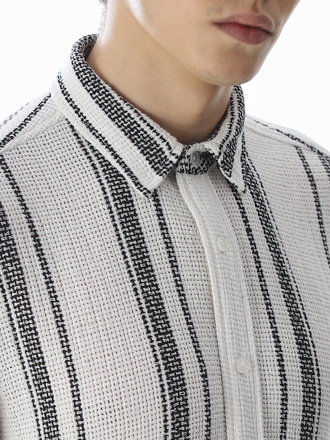 White Striped Oversized Shirt