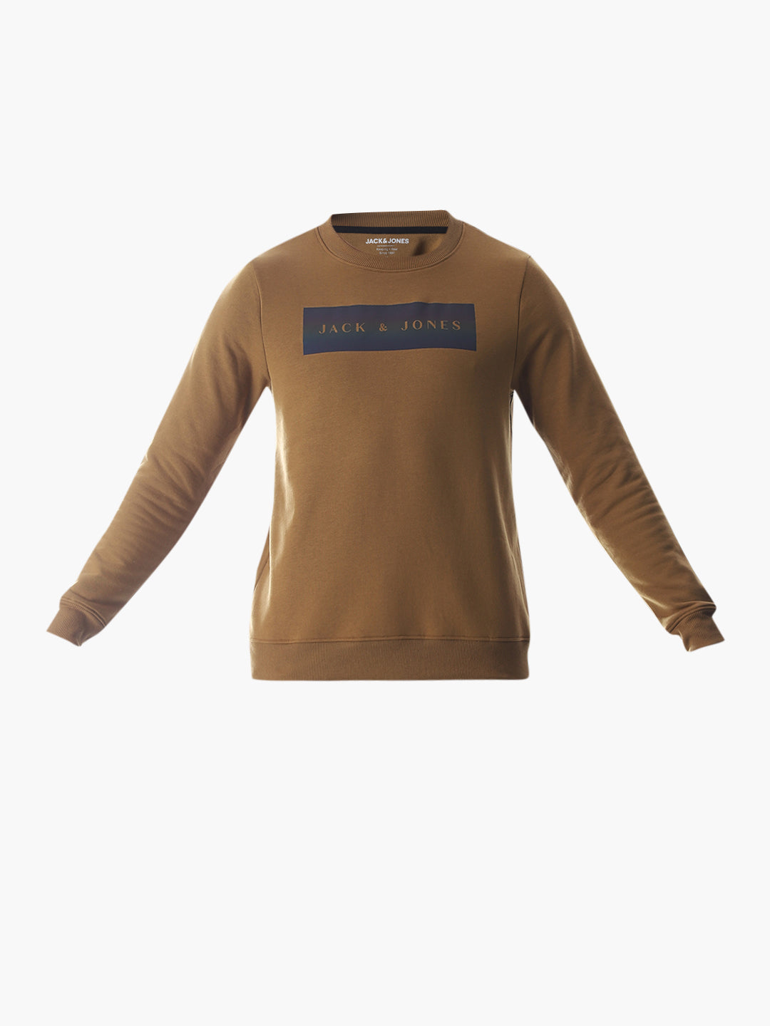 Brown Printed Regular Fit Sweatshirt
