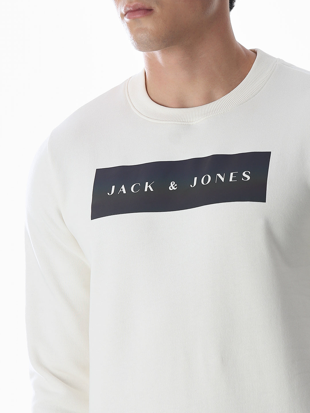 White Printed Regular Fit Sweatshirt