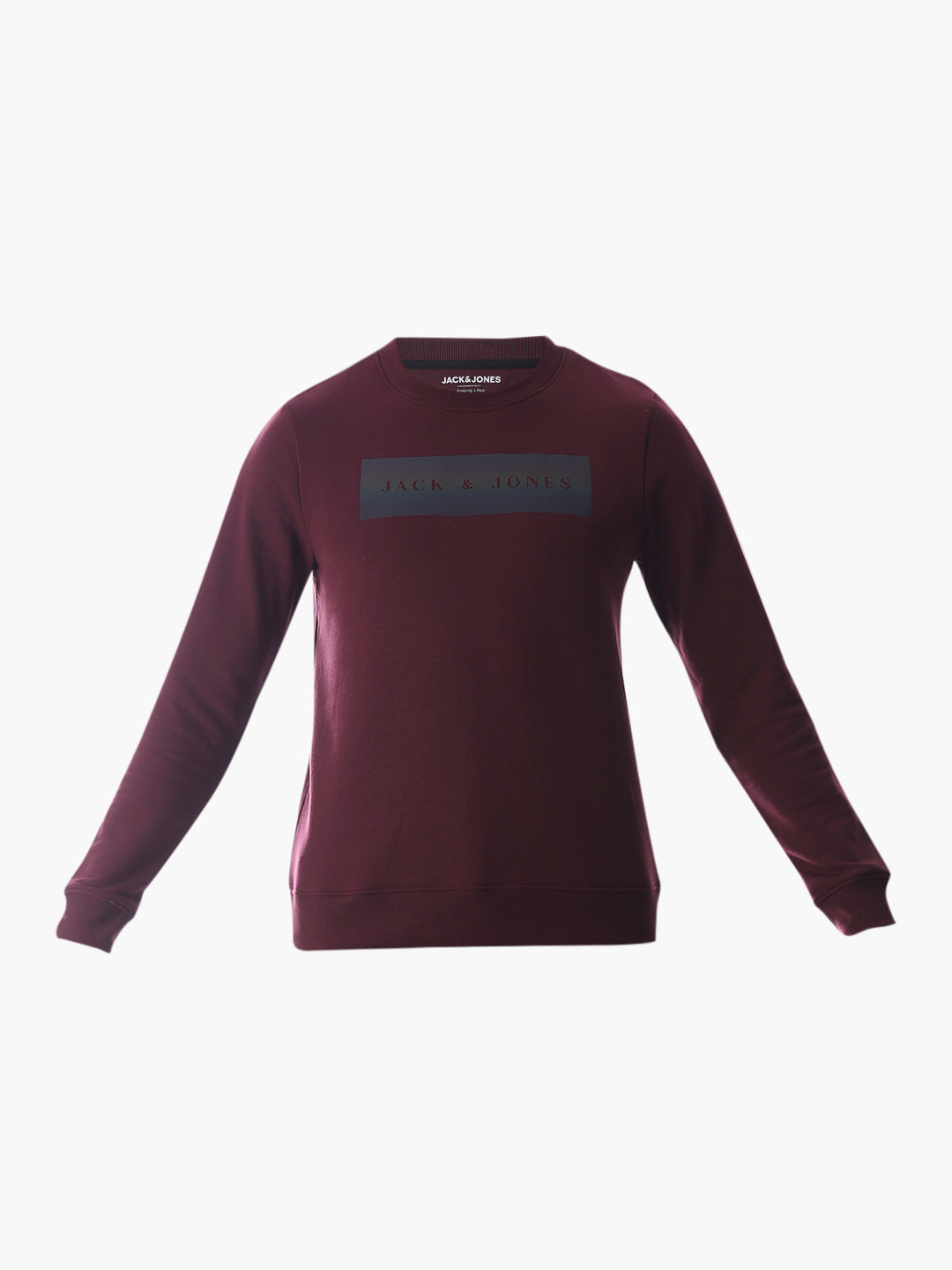 Wine Printed Regular Fit Sweatshirt