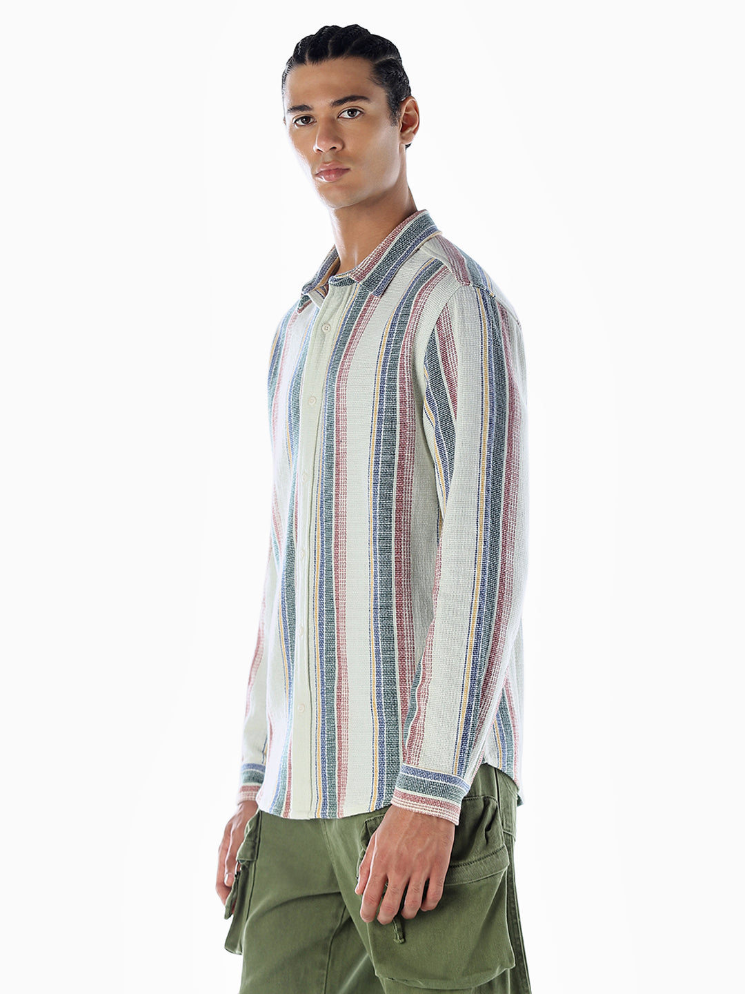 Striped Cotton Regular Fit Shirt