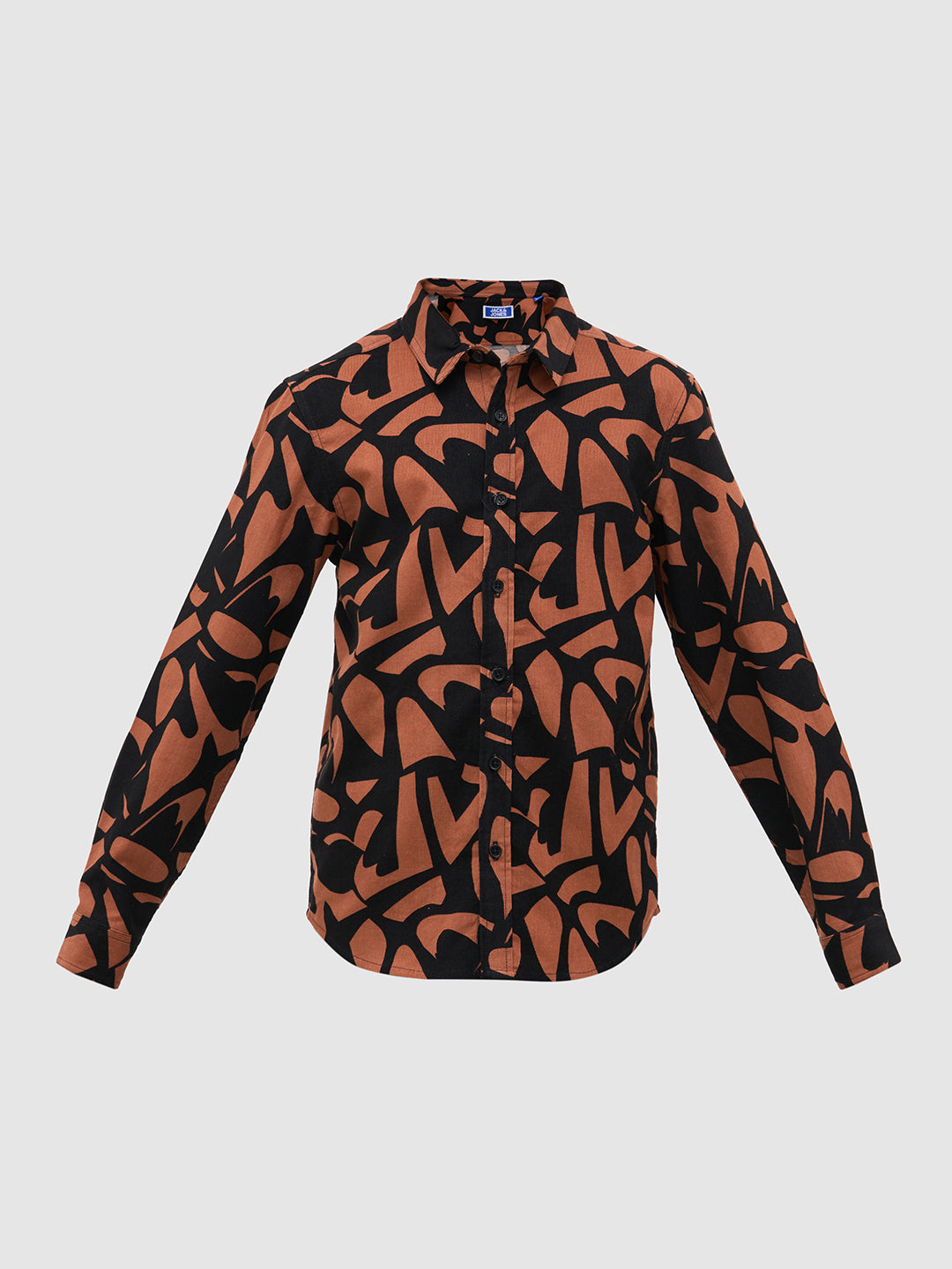 Boys Black Printed Cotton Shirt