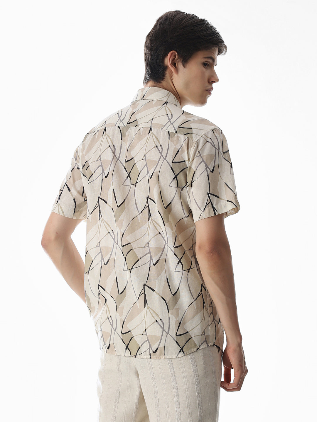 Linen Blend Printed Shirt