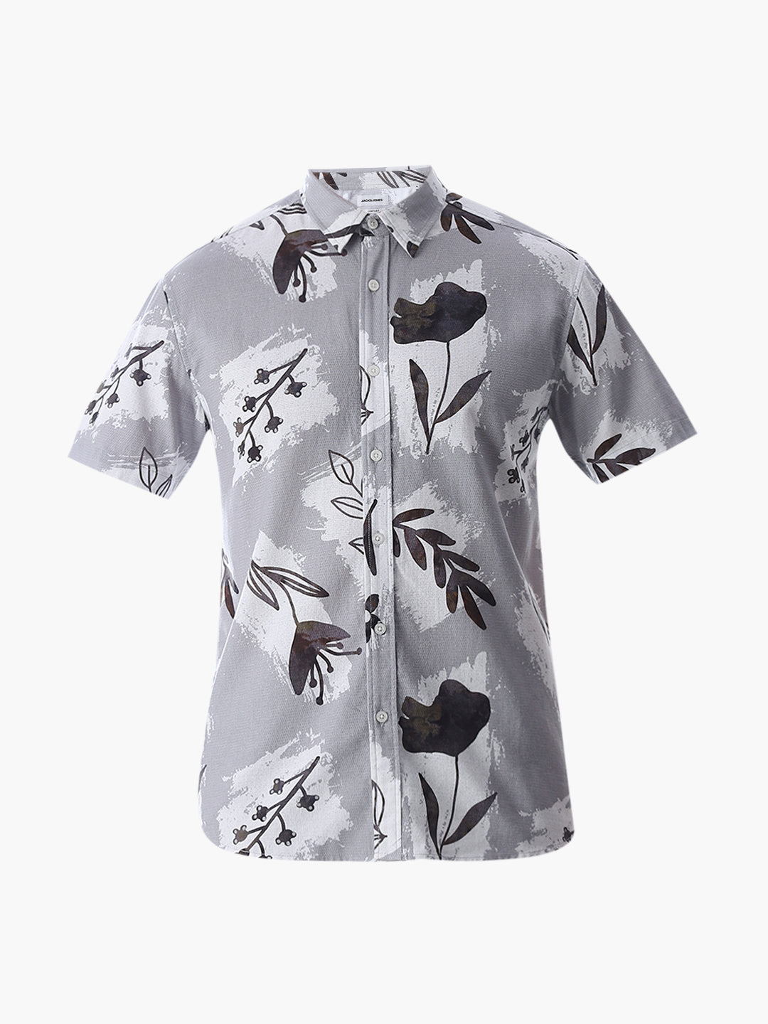 Grey Comfort Fit Printed Shirt