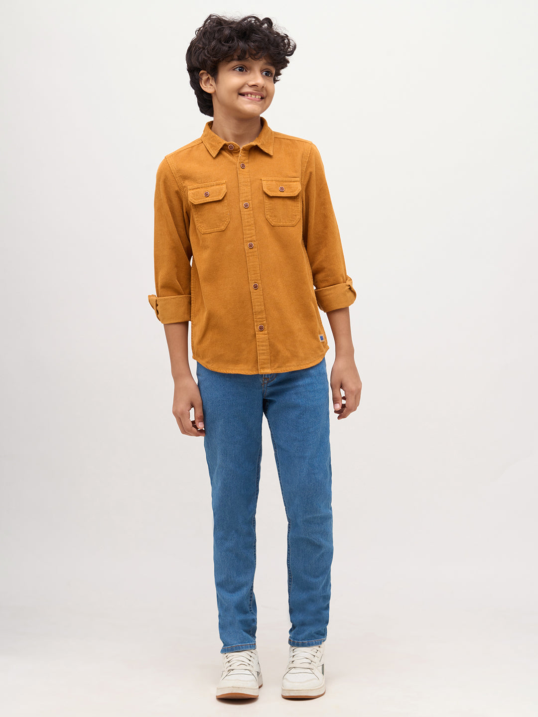 Boys Patch Pocket Corduroy Shirt
