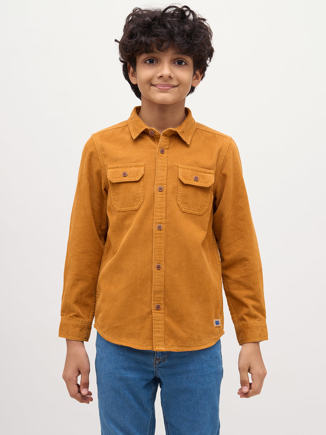 Boys Patch Pocket Corduroy Shirt