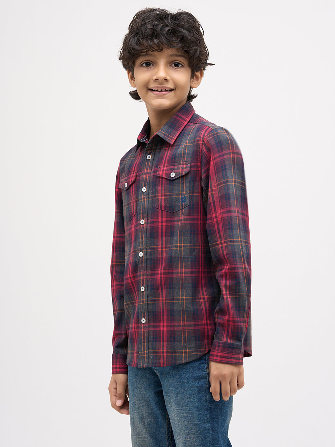 Buy Boys Check Cotton Shirt Online | JACK&JONES