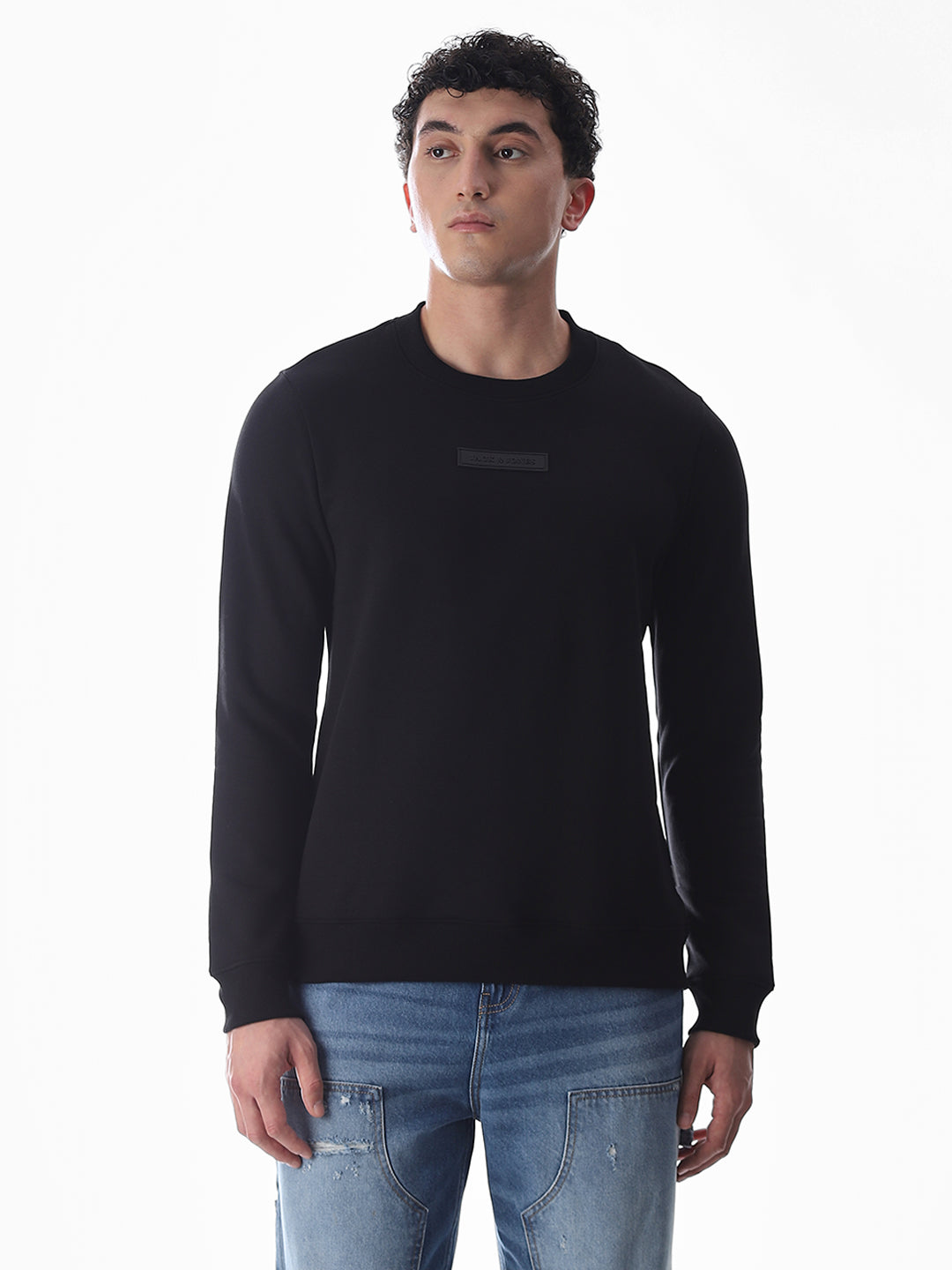 Black Regular Fit Sweatshirt