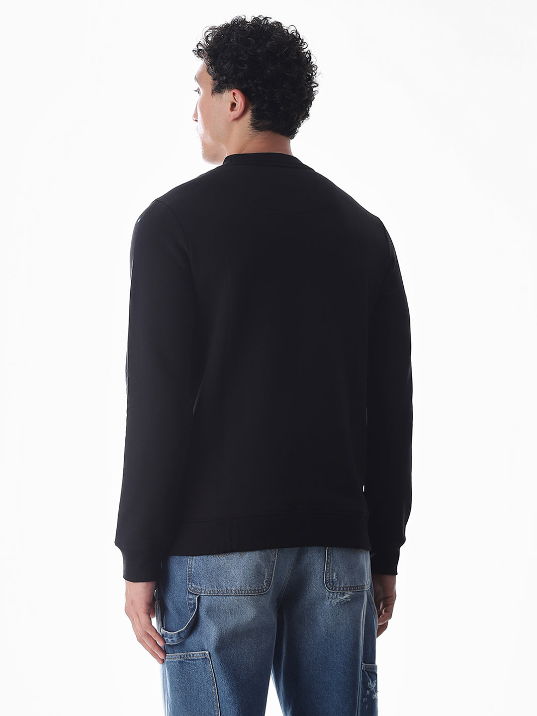 Black Regular Fit Sweatshirt