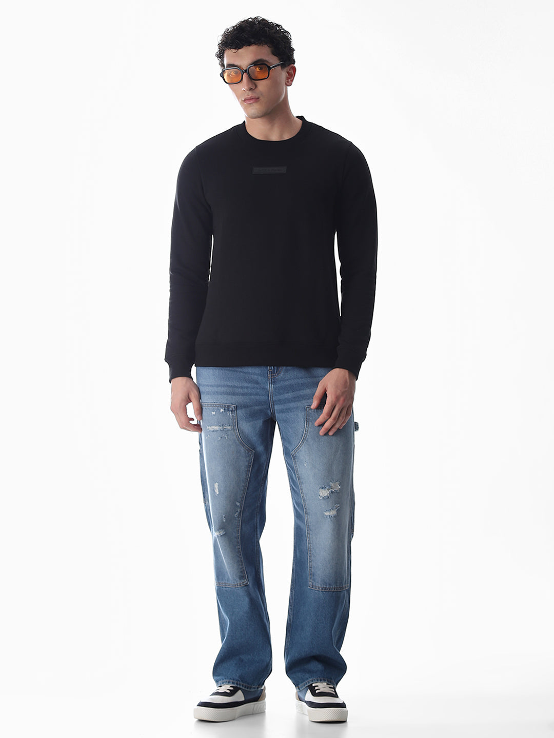 Black Regular Fit Sweatshirt