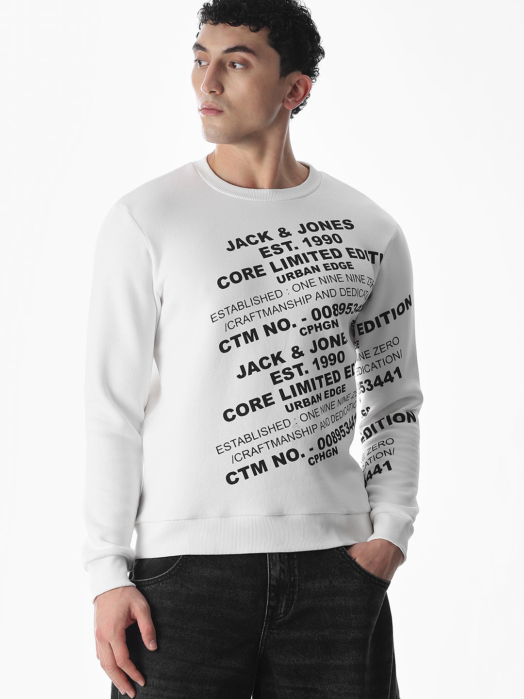 Non-Hooded Printed Sweatshirt - S