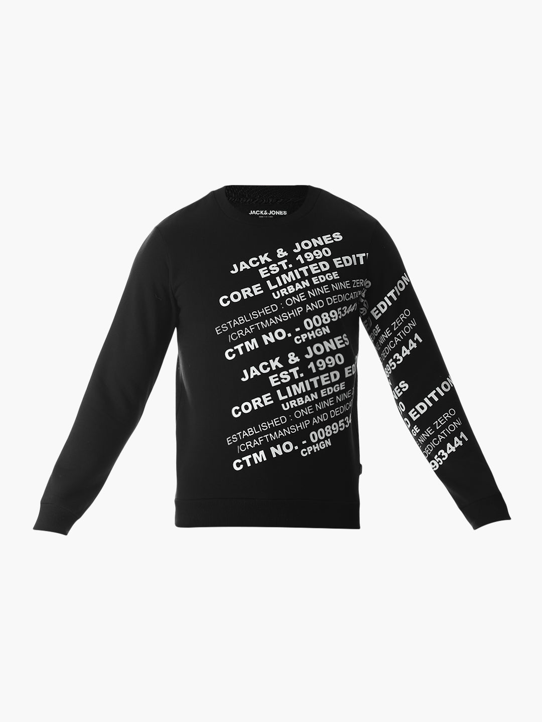 Non-Hooded Printed Sweatshirt - Black