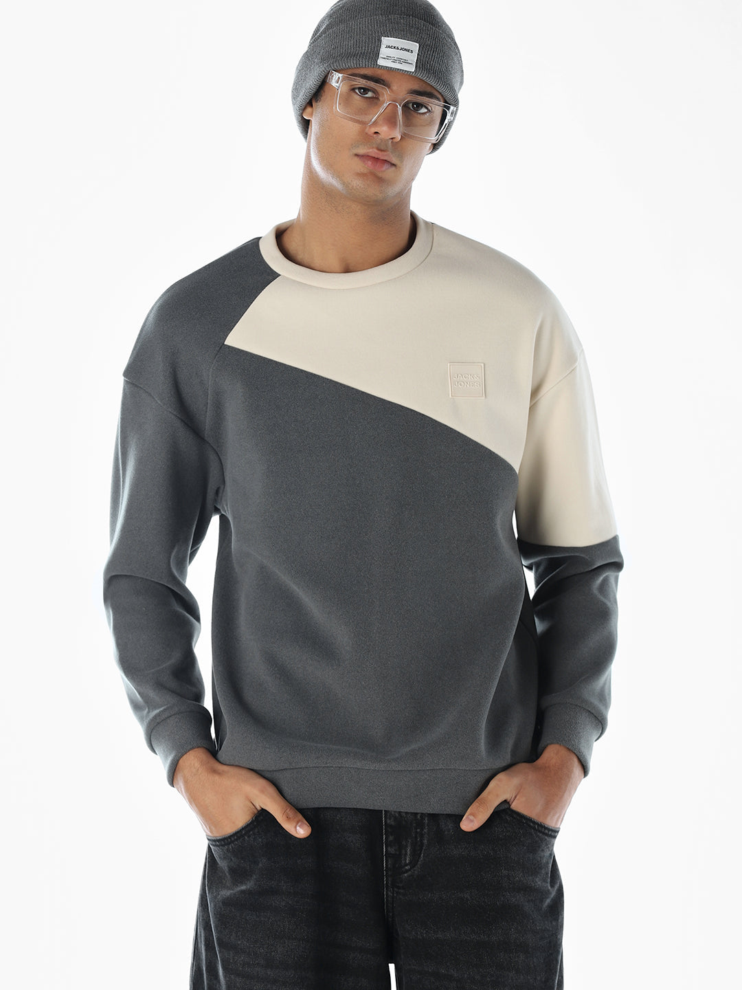 Colourblocked Cut & Sew Sweatshirt - S