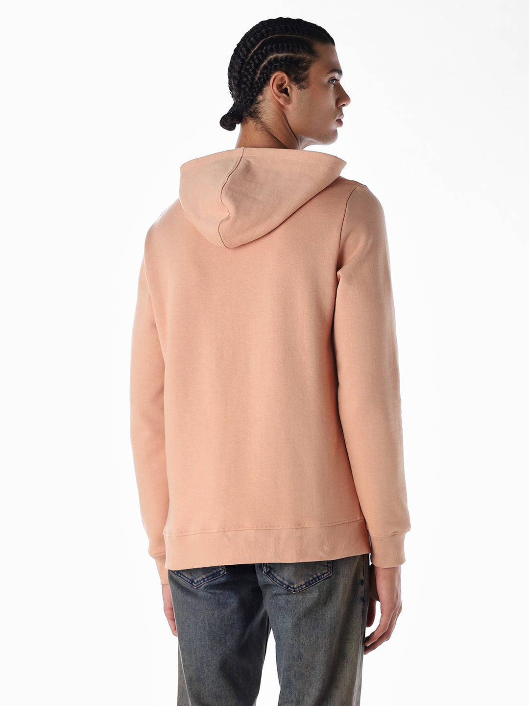 High Neck Logo Print Hoodie